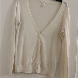 Forever 21 Women's Cream Button-Up Cardigan